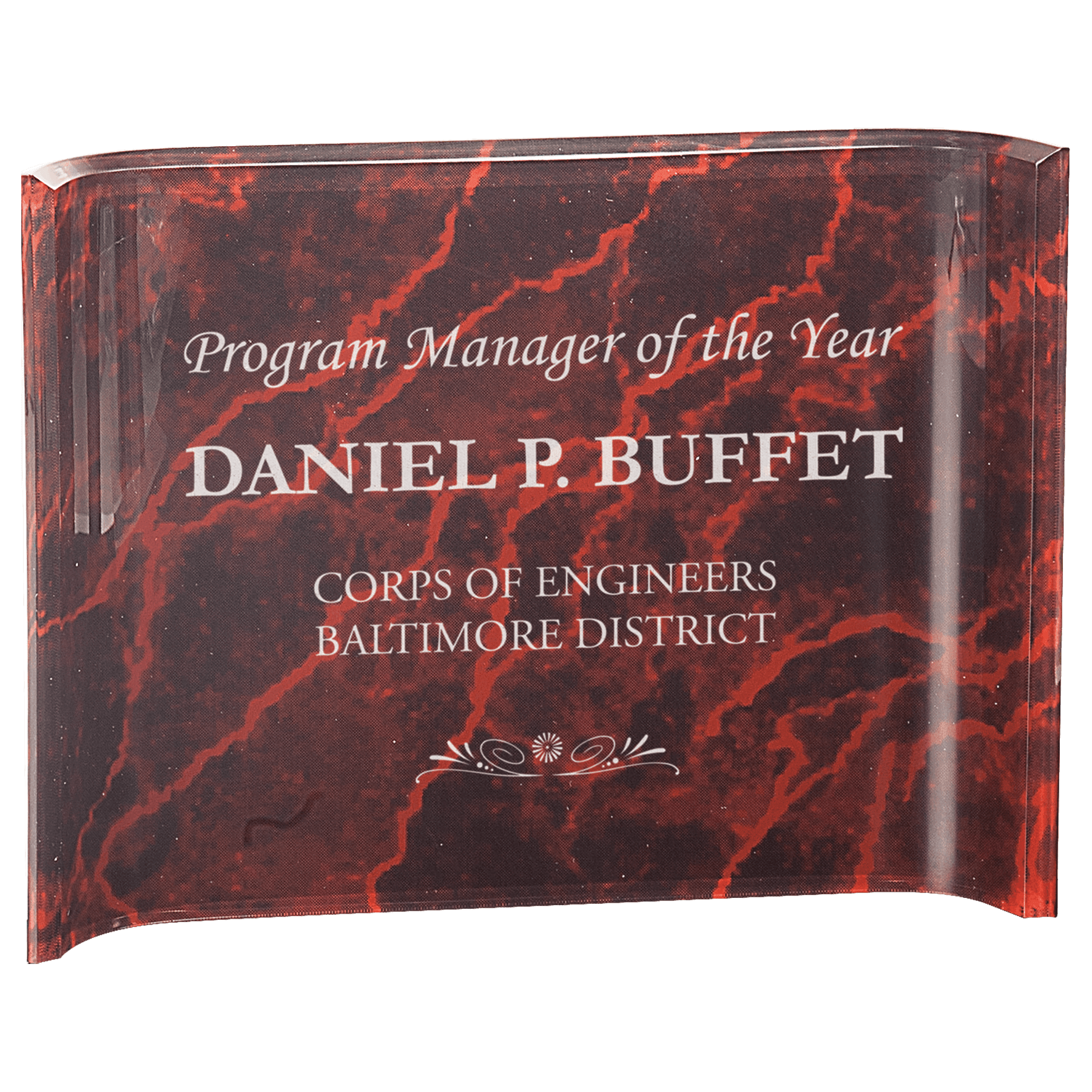 8" x 6" Marbleized Acrylic Crescent - Image 3