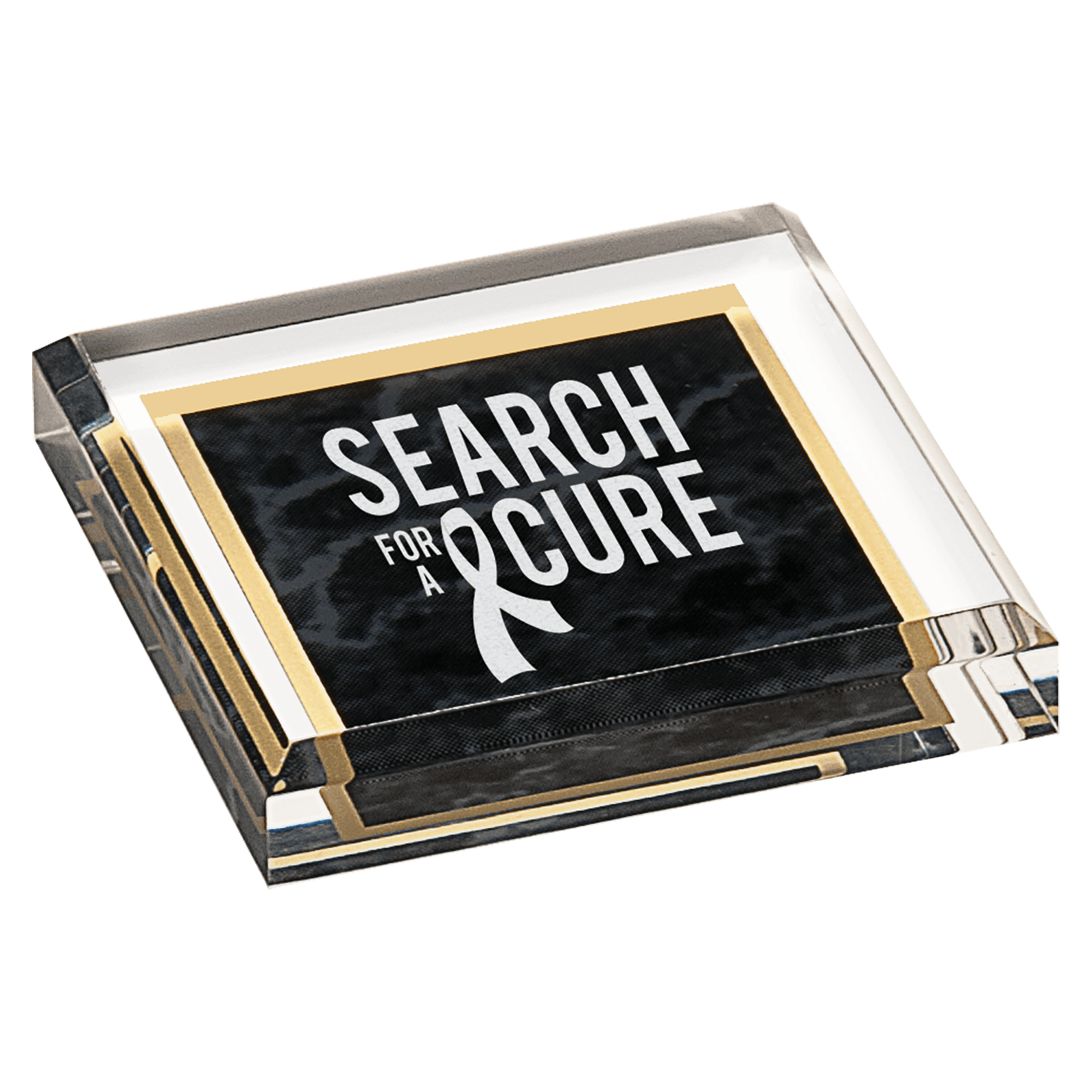 3 3/4" x 3 3/4" Marbleized Acrylic Paperweight - Image 4