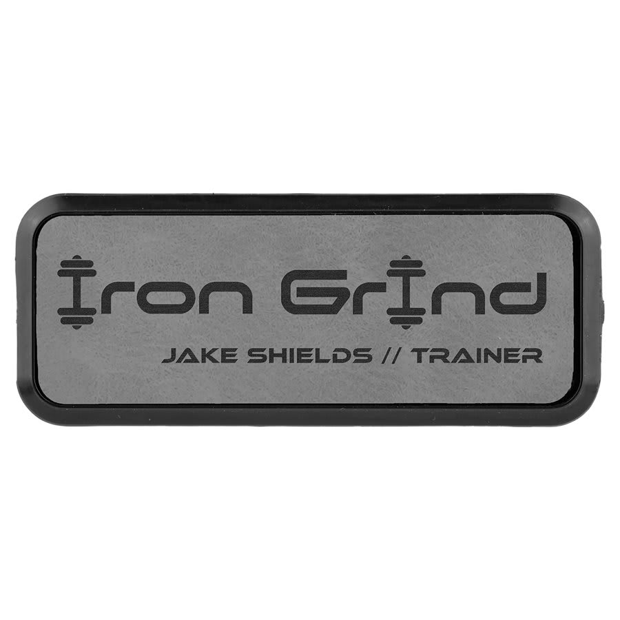 3" x 1" Laserable Leatherette Round Corner Badge & Frame - Image 5