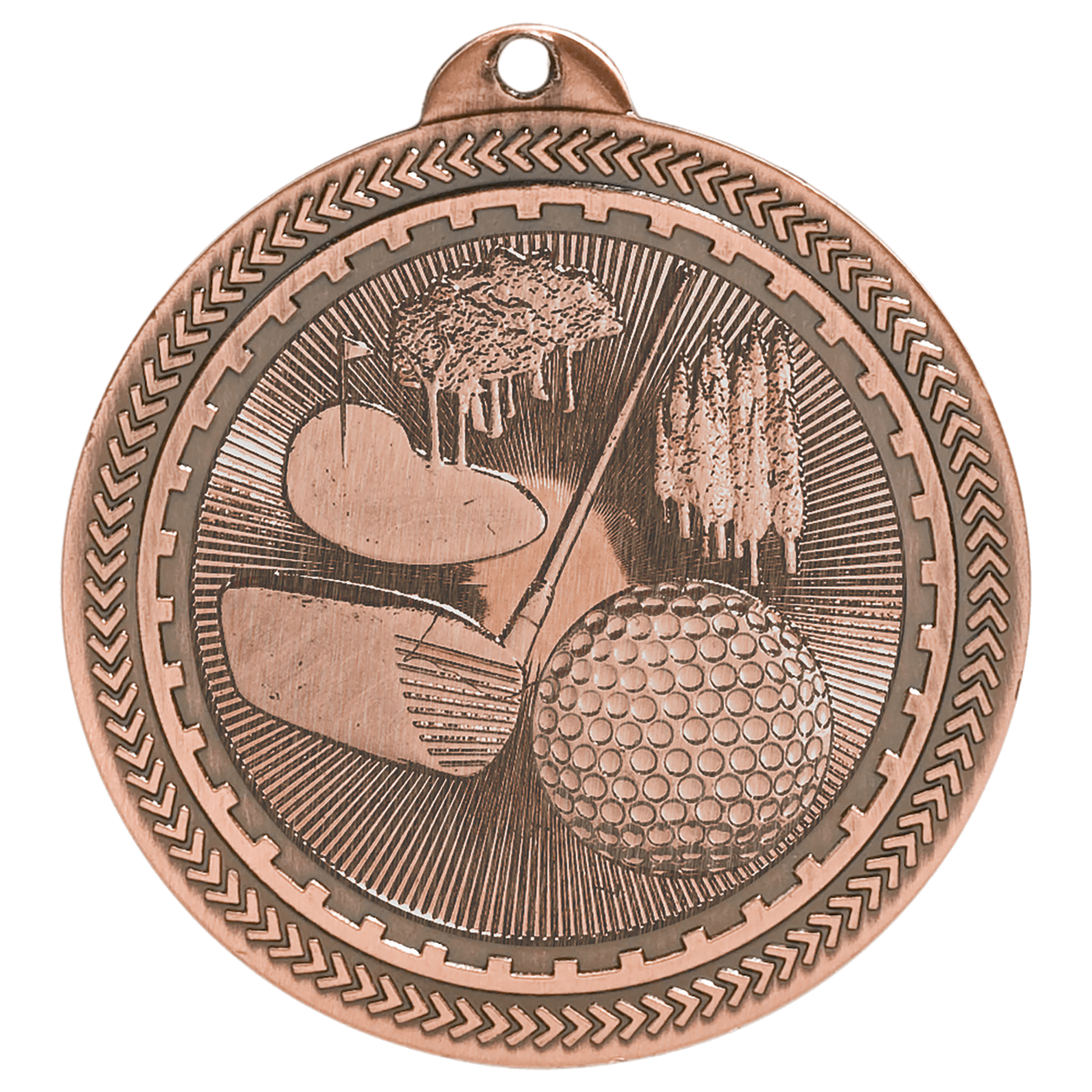 2" Golf Laserable BriteLazer Medal - Image 3