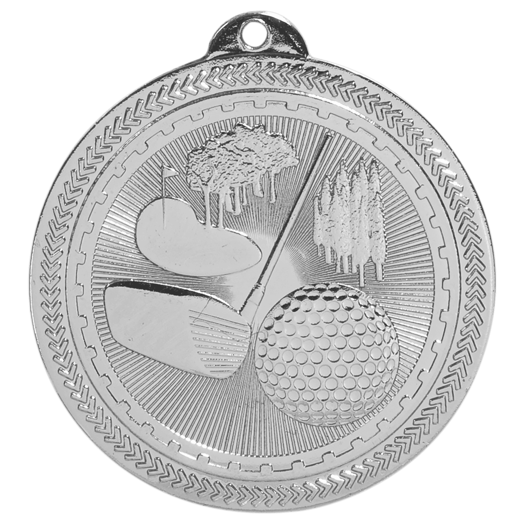 2" Golf Laserable BriteLazer Medal - Image 2