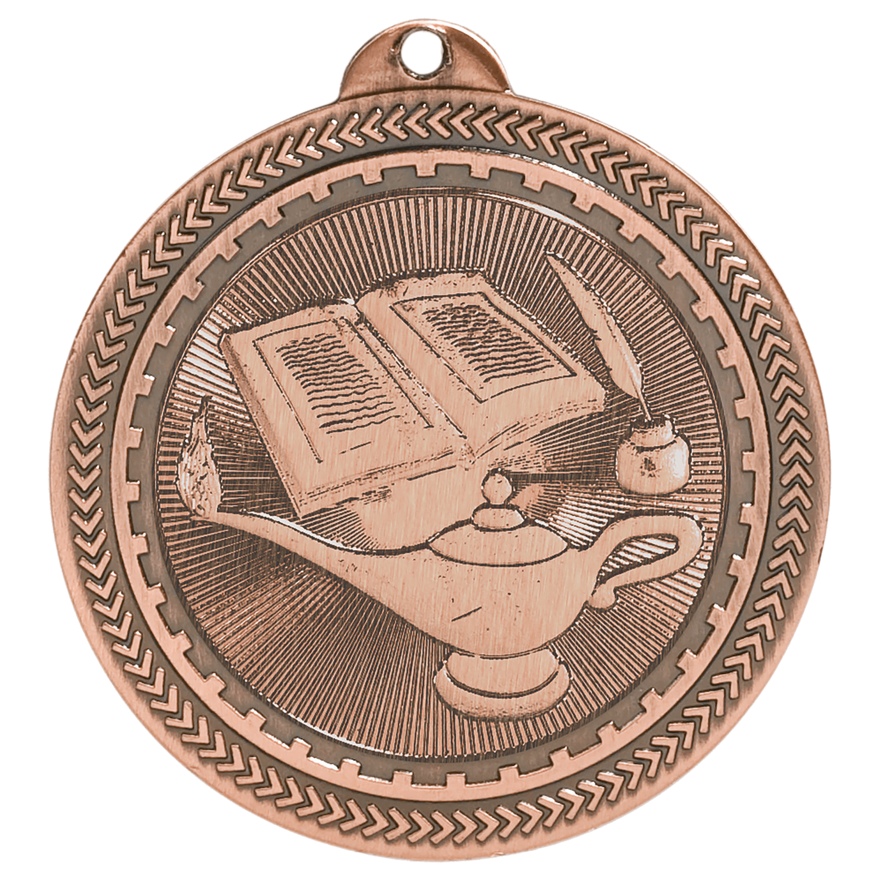 2" Lamp of Knowledge Laserable BriteLazer Medal - Image 3