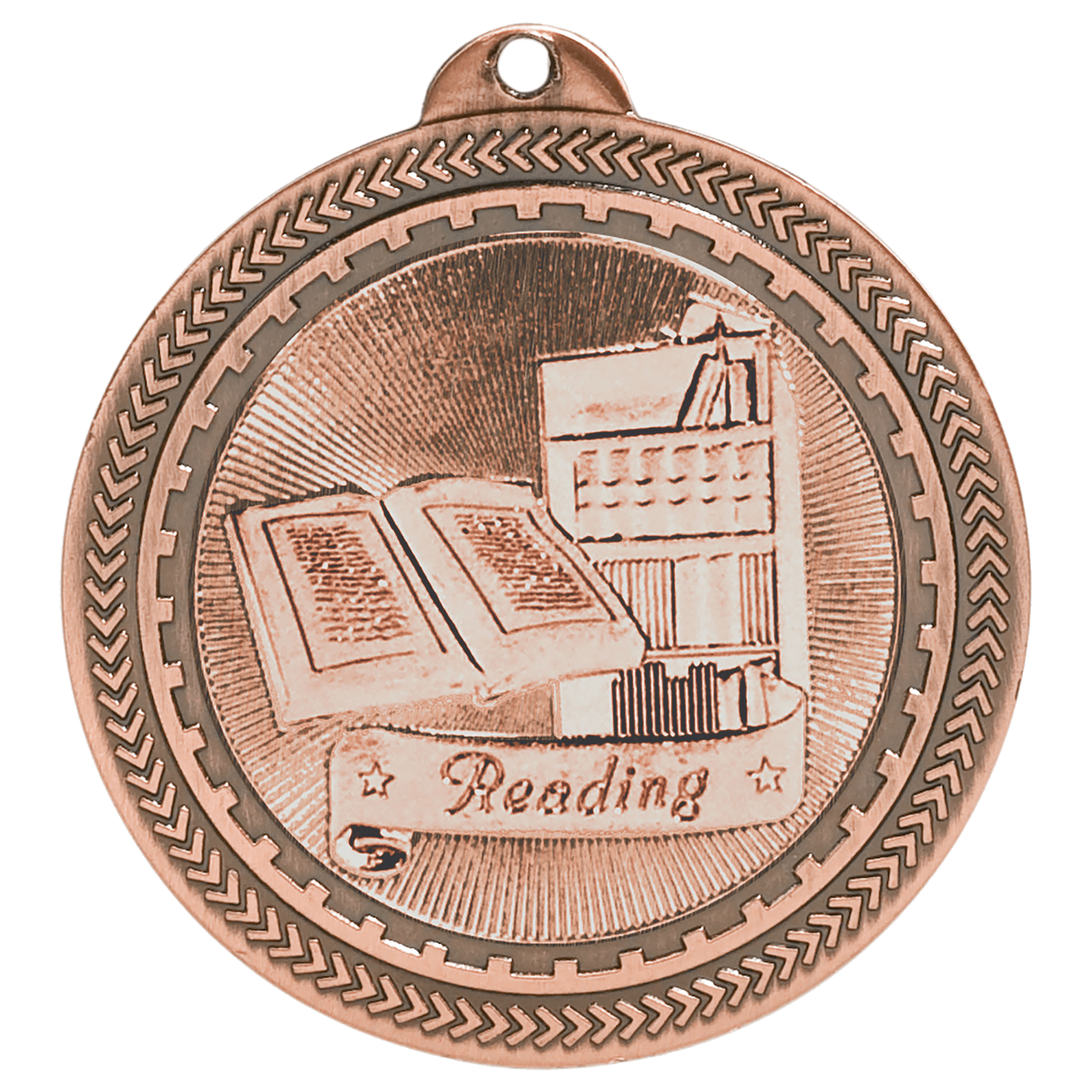 2" Reading Laserable BriteLazer Medal - Image 3