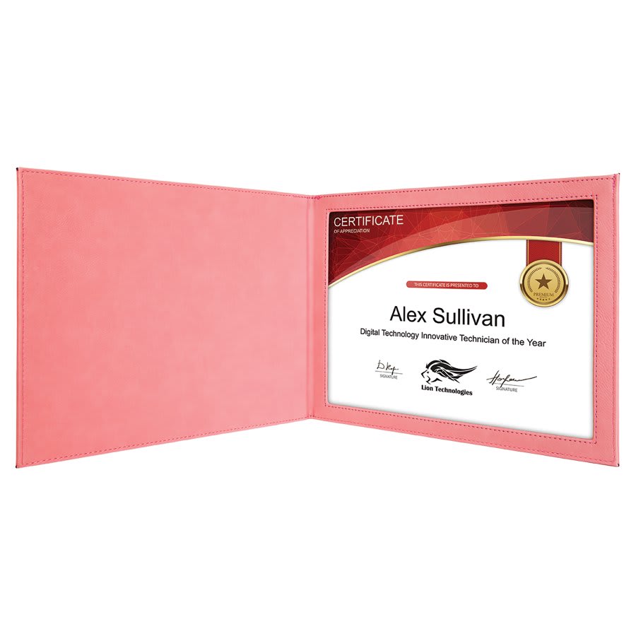 9" x 12" Laserable Leatherette Certificate Holder for 8 1/2" x 11" - Image 5