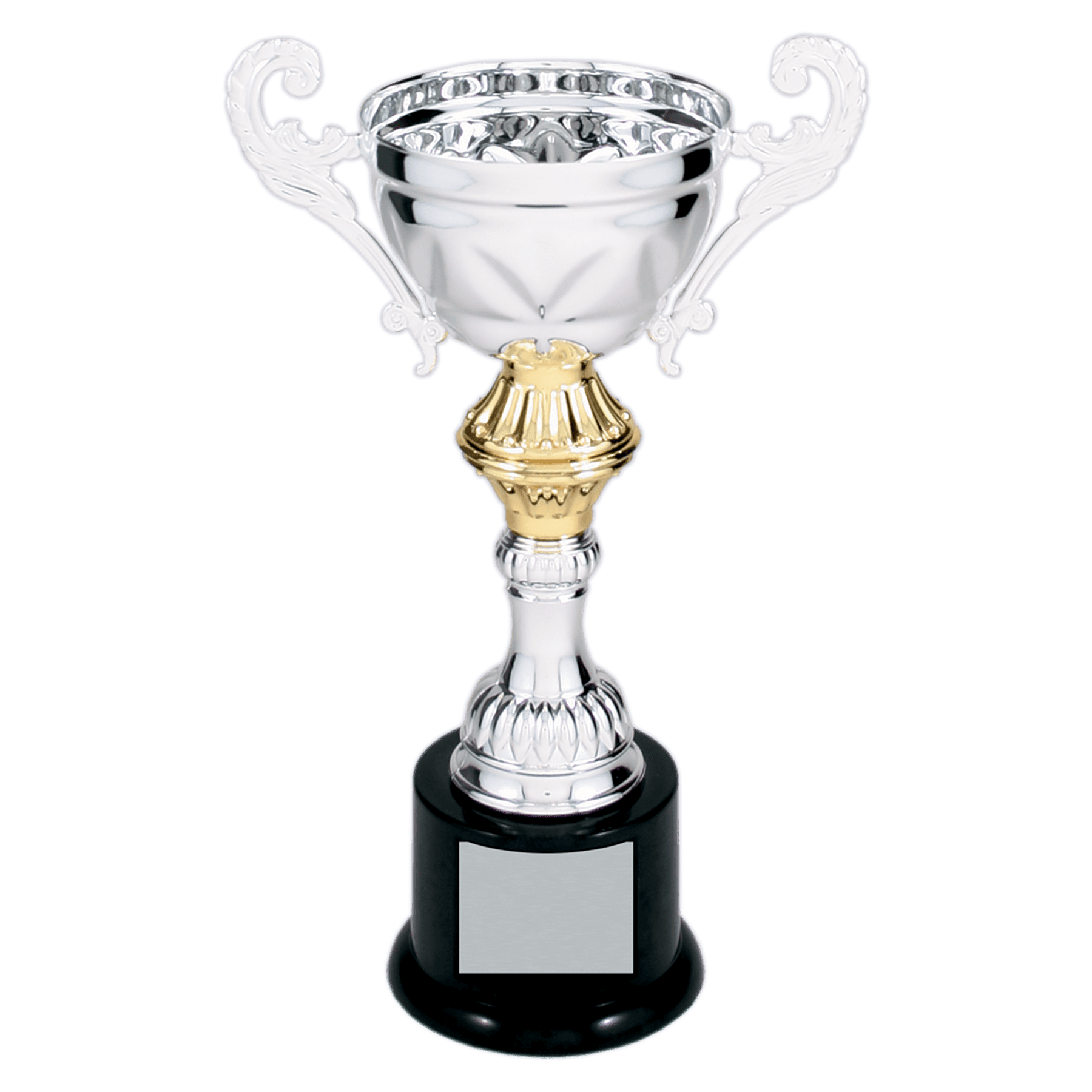 8 3/4" Completed Metal Cup Trophy on Plastic Base - Image 2