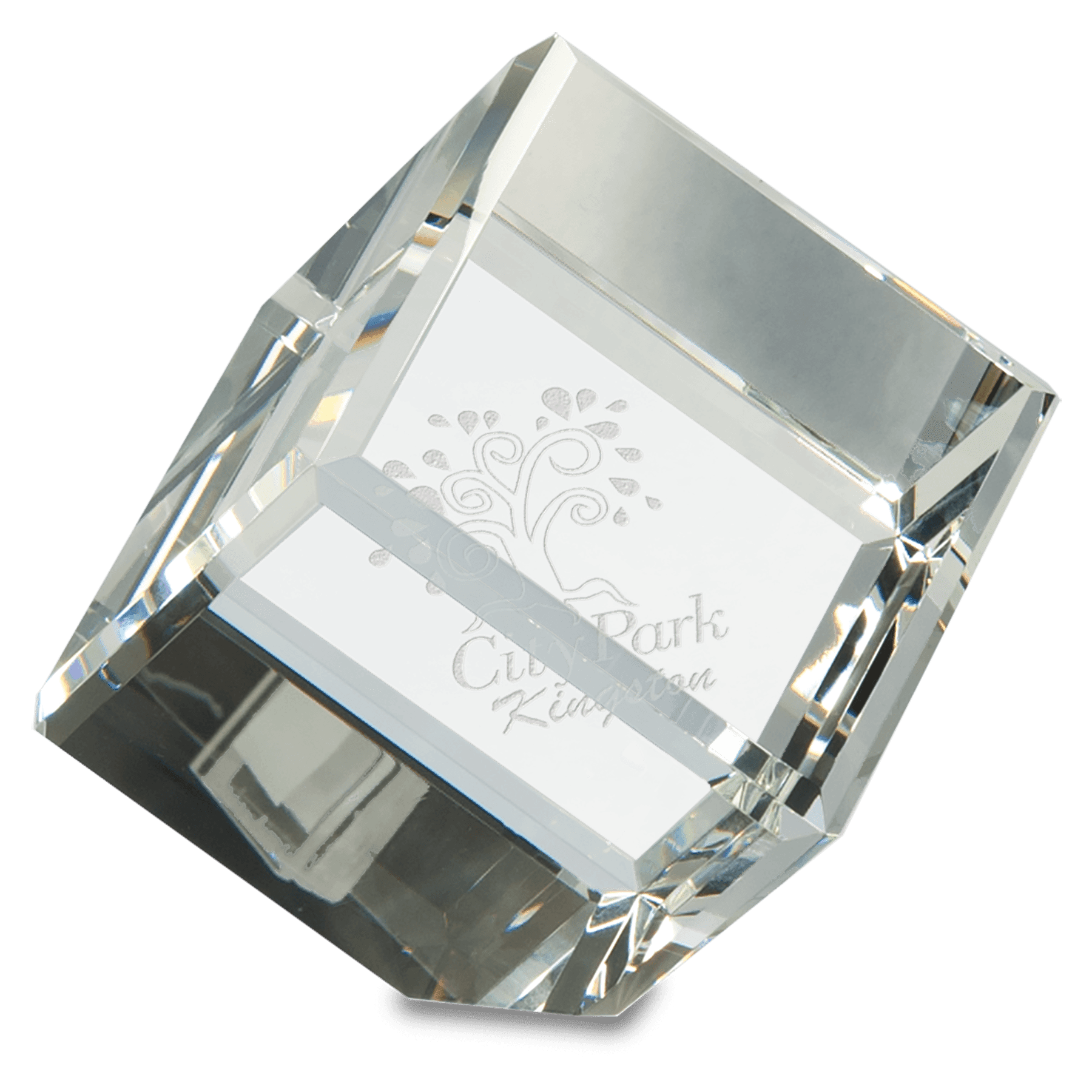 3" x 3" Crystal Cube - Image 2