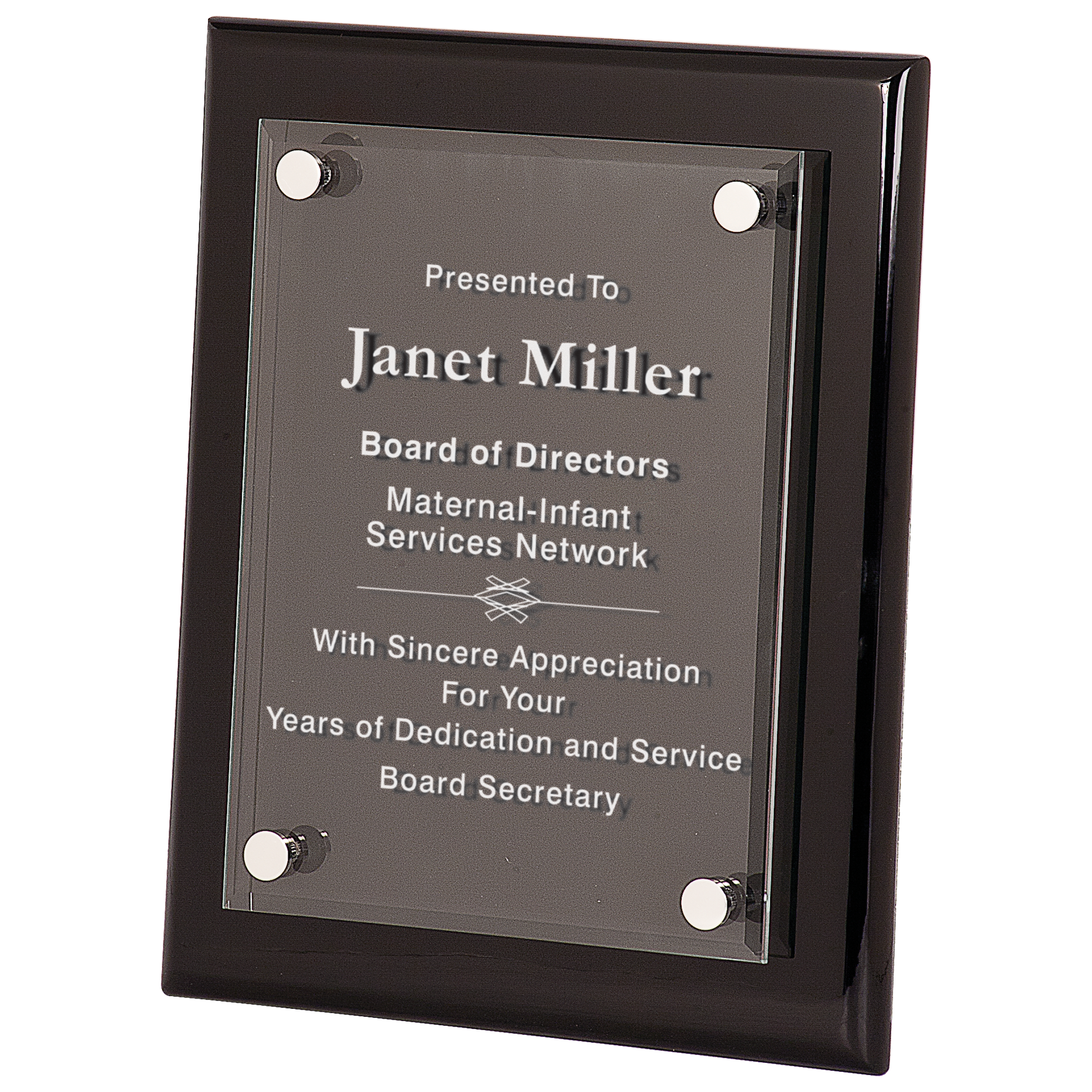 8" x 10" Piano Finish Floating Acrylic Plaque - Image 2