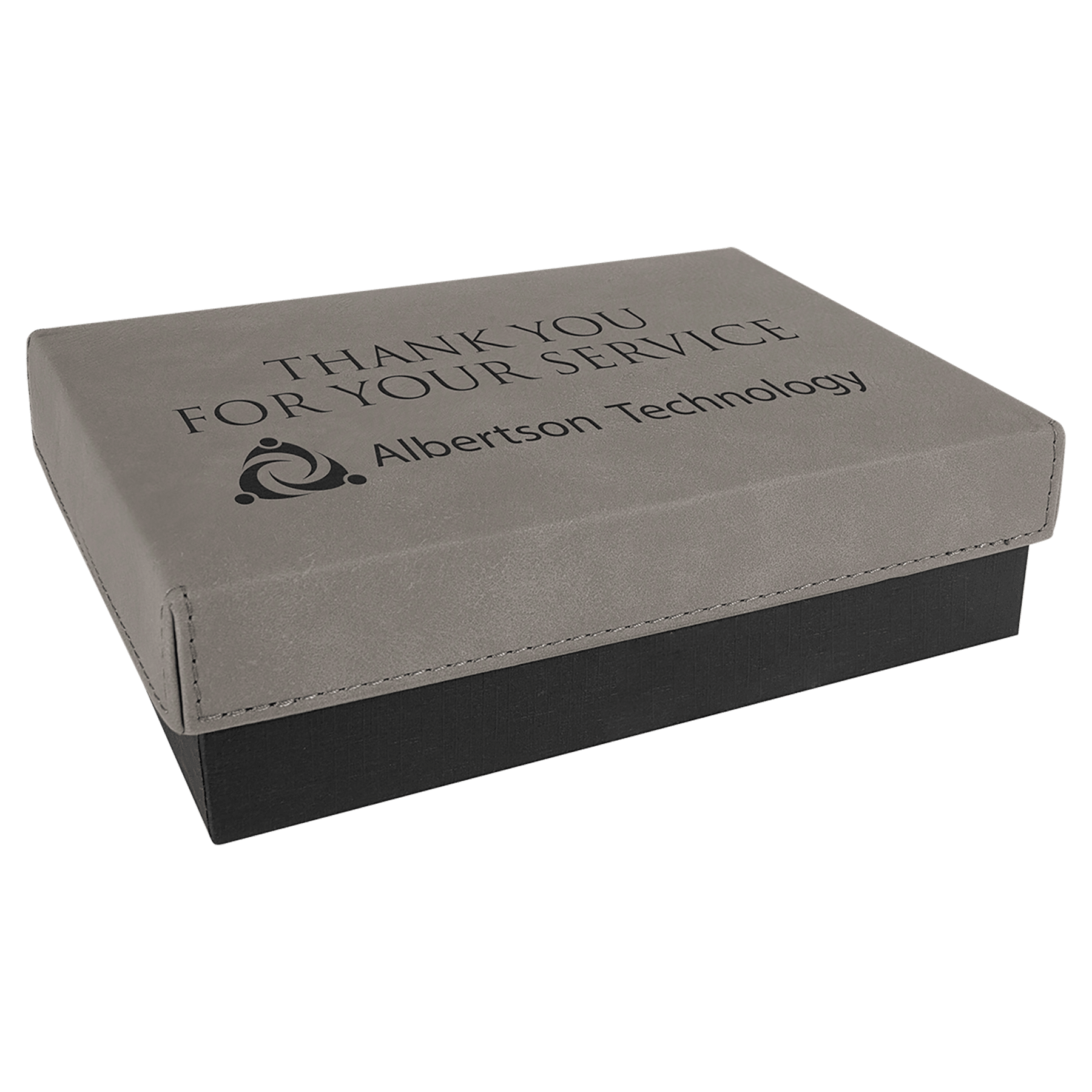 7 3/8" x 5 3/4" Gift Box with Laserable Leatherette Lid - Image 2