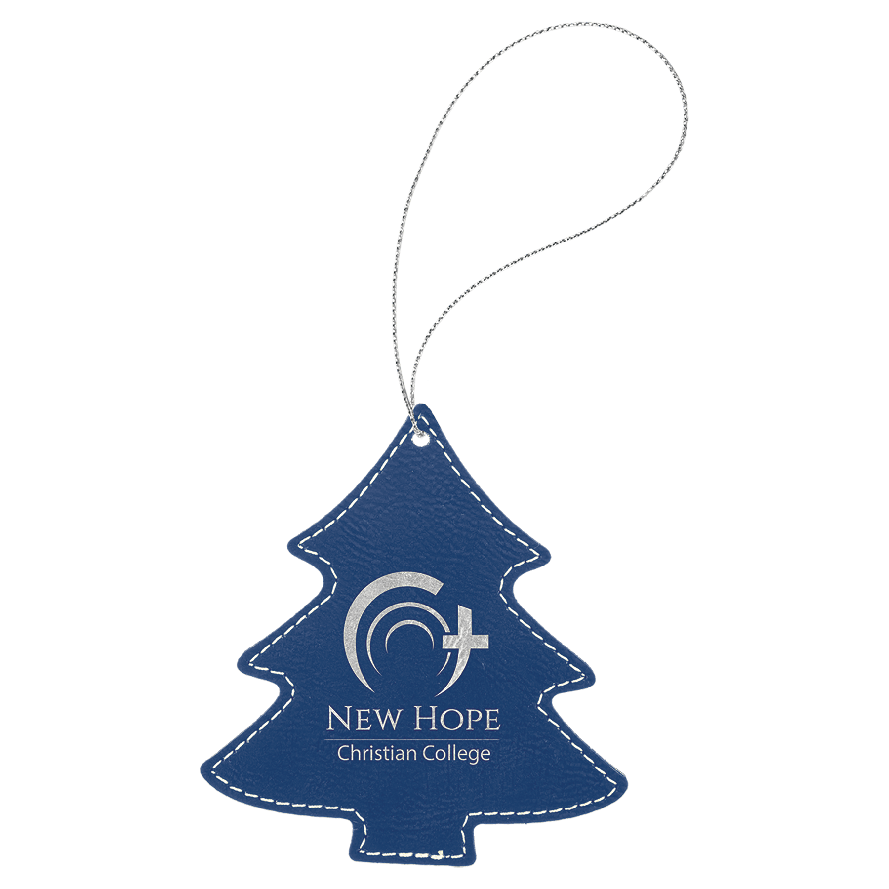 Laserable Leatherette Tree Ornament with Silver String - Image 2