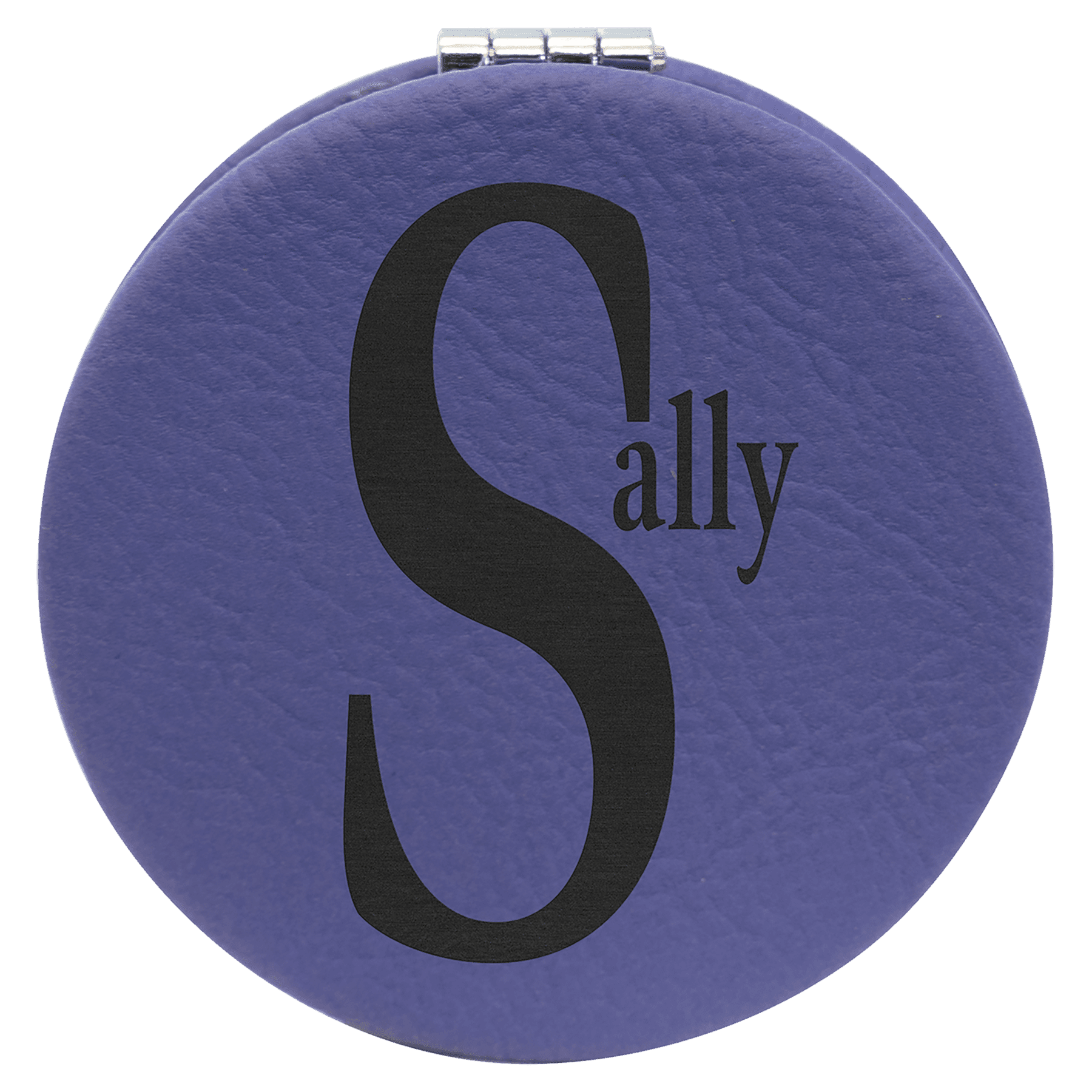 2 1/2" Laserable Leatherette Compact Mirror - Image 2