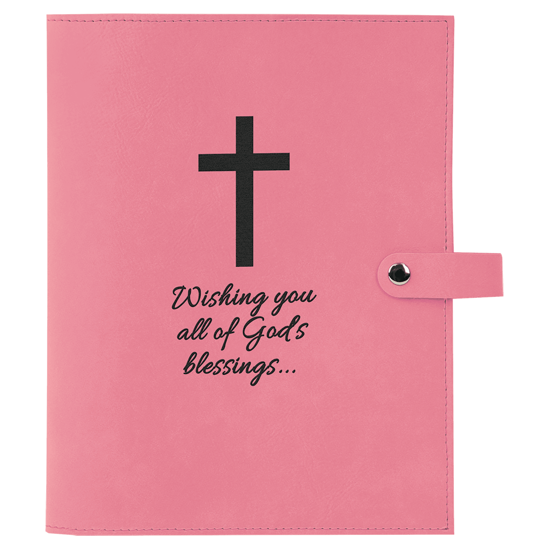 6 1/2" x 8 3/4" Leatherette Book/Bible Cover with Snap Closure - Image 2