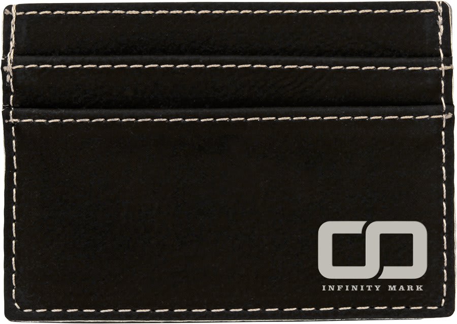 4" x 2 3/4" Laserable Leatherette Wallet Clip - Image 4