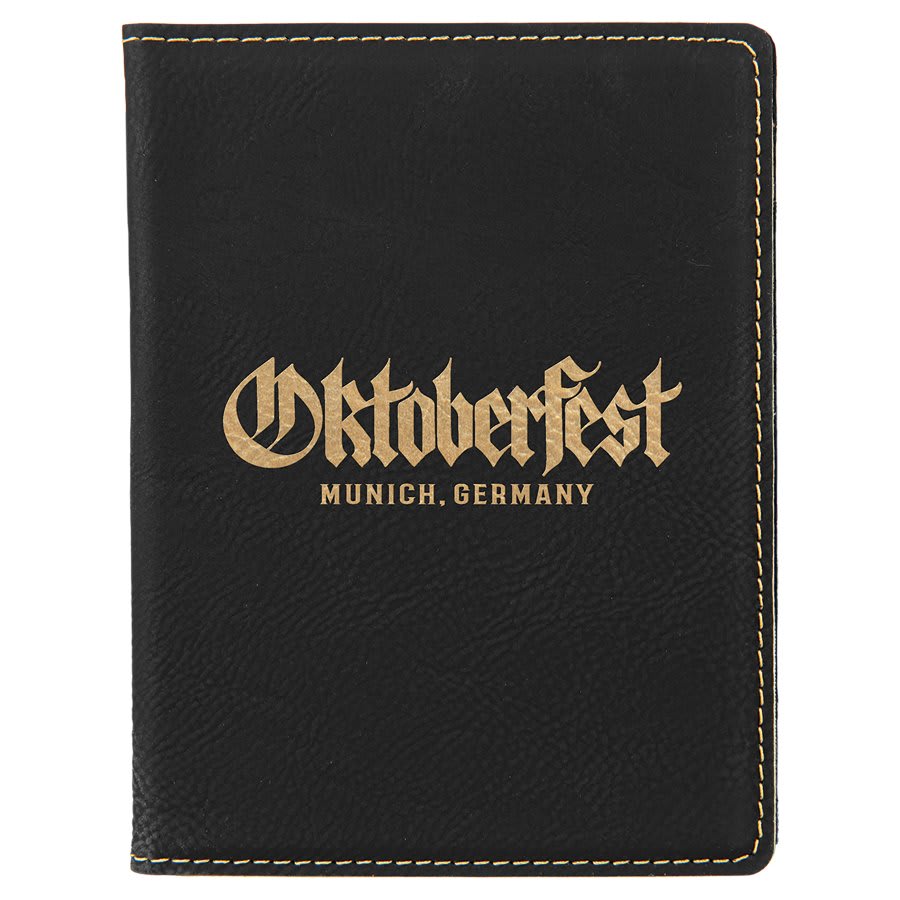 4 1/4" x 5 1/2" Laserable Leatherette Passport Holder - Image 3