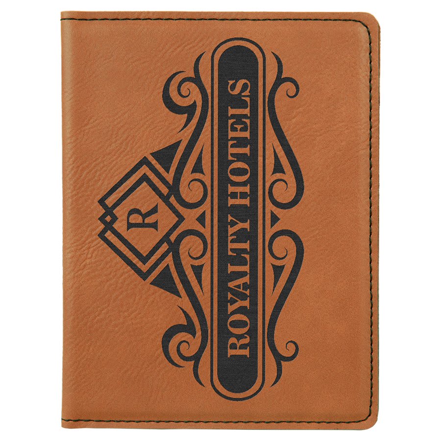 4 1/4" x 5 1/2" Laserable Leatherette Passport Holder - Image 4