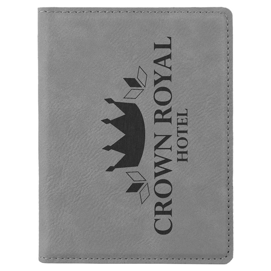 4 1/4" x 5 1/2" Laserable Leatherette Passport Holder - Image 5