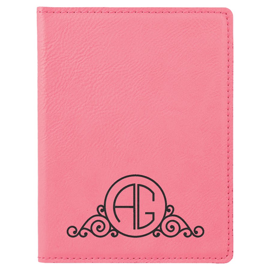 4 1/4" x 5 1/2" Laserable Leatherette Passport Holder - Image 6