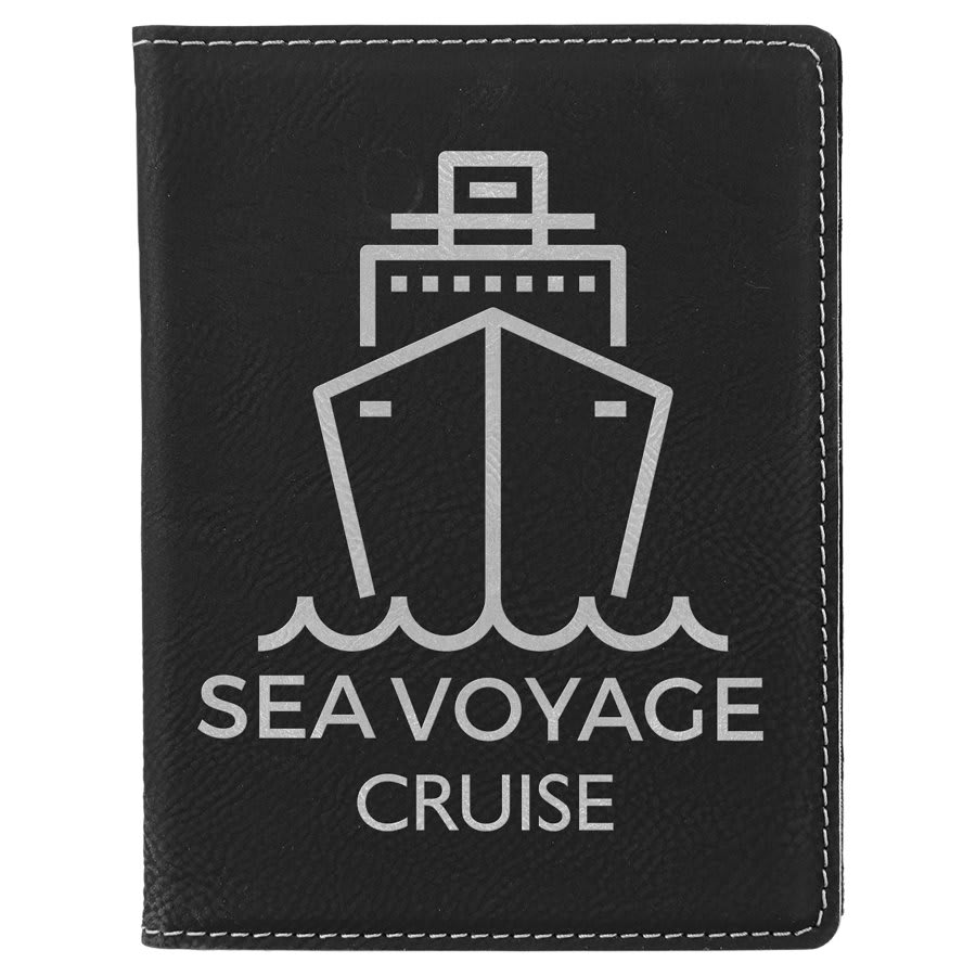 4 1/4" x 5 1/2" Laserable Leatherette Passport Holder - Image 7