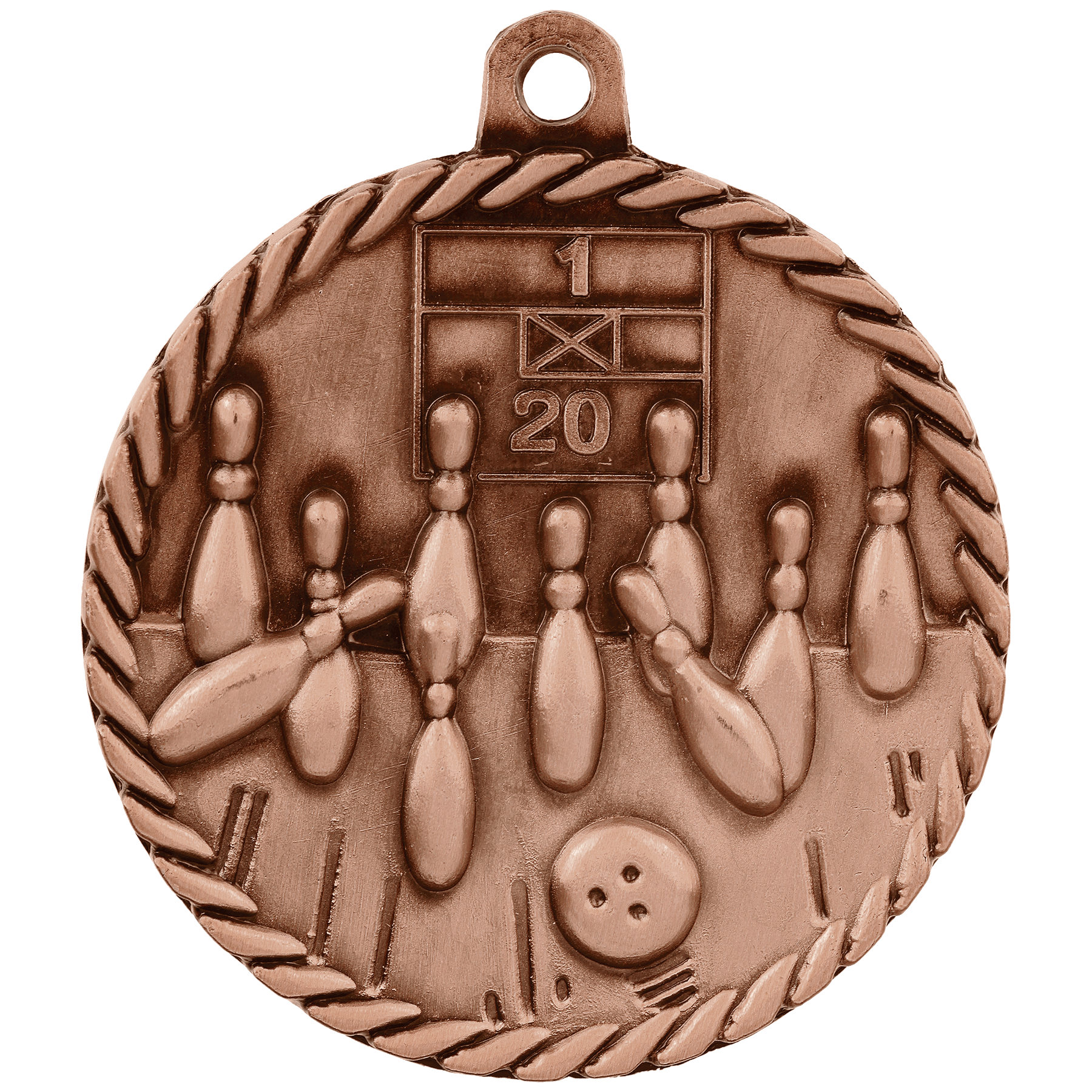 2" Bowling High Relief Medal - Image 3