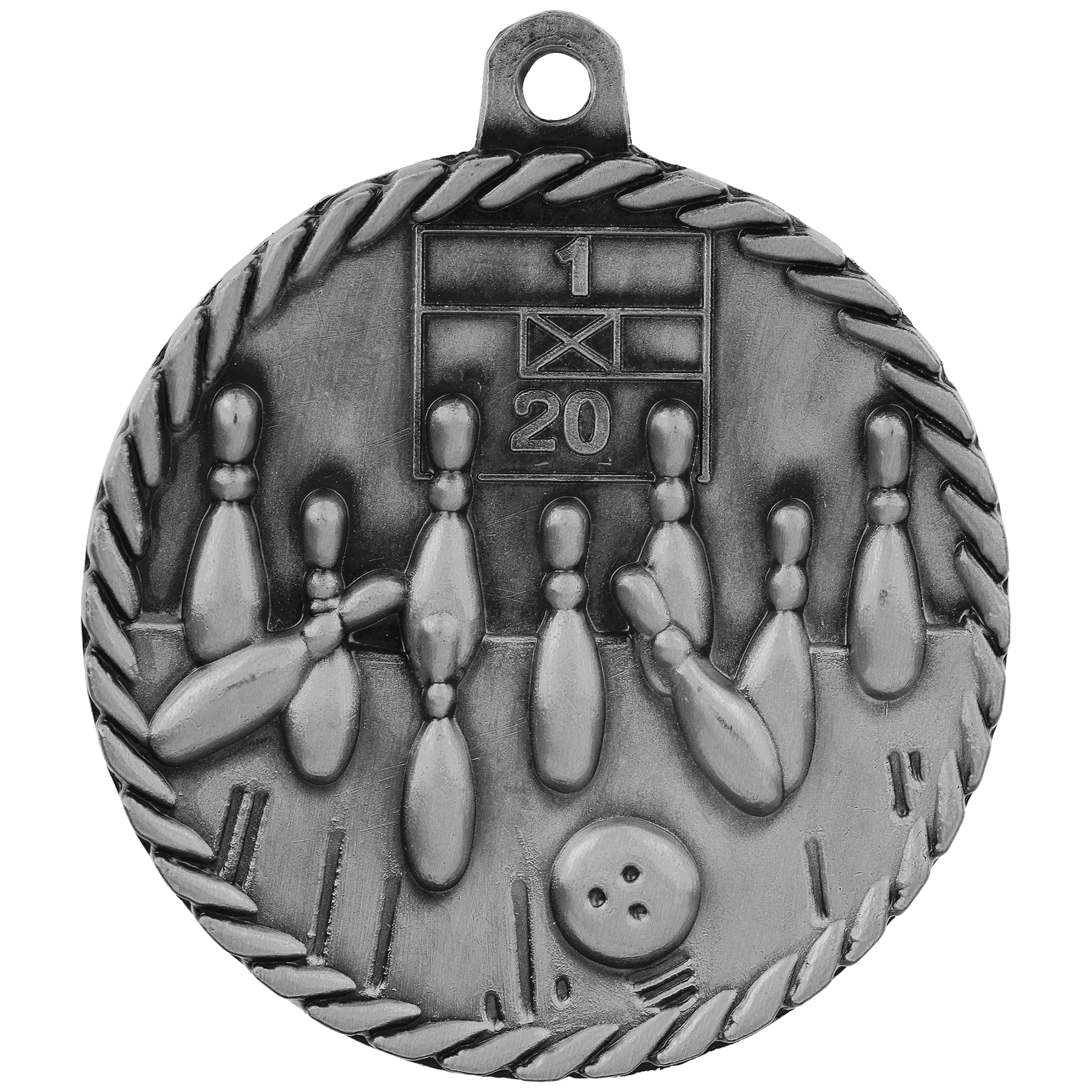 2" Bowling High Relief Medal - Image 2