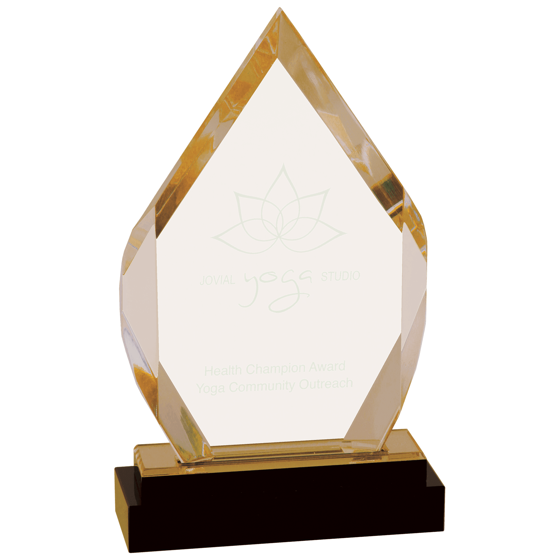 8" Fusion Diamond Impress Acrylic with Black Glass Base - Image 3