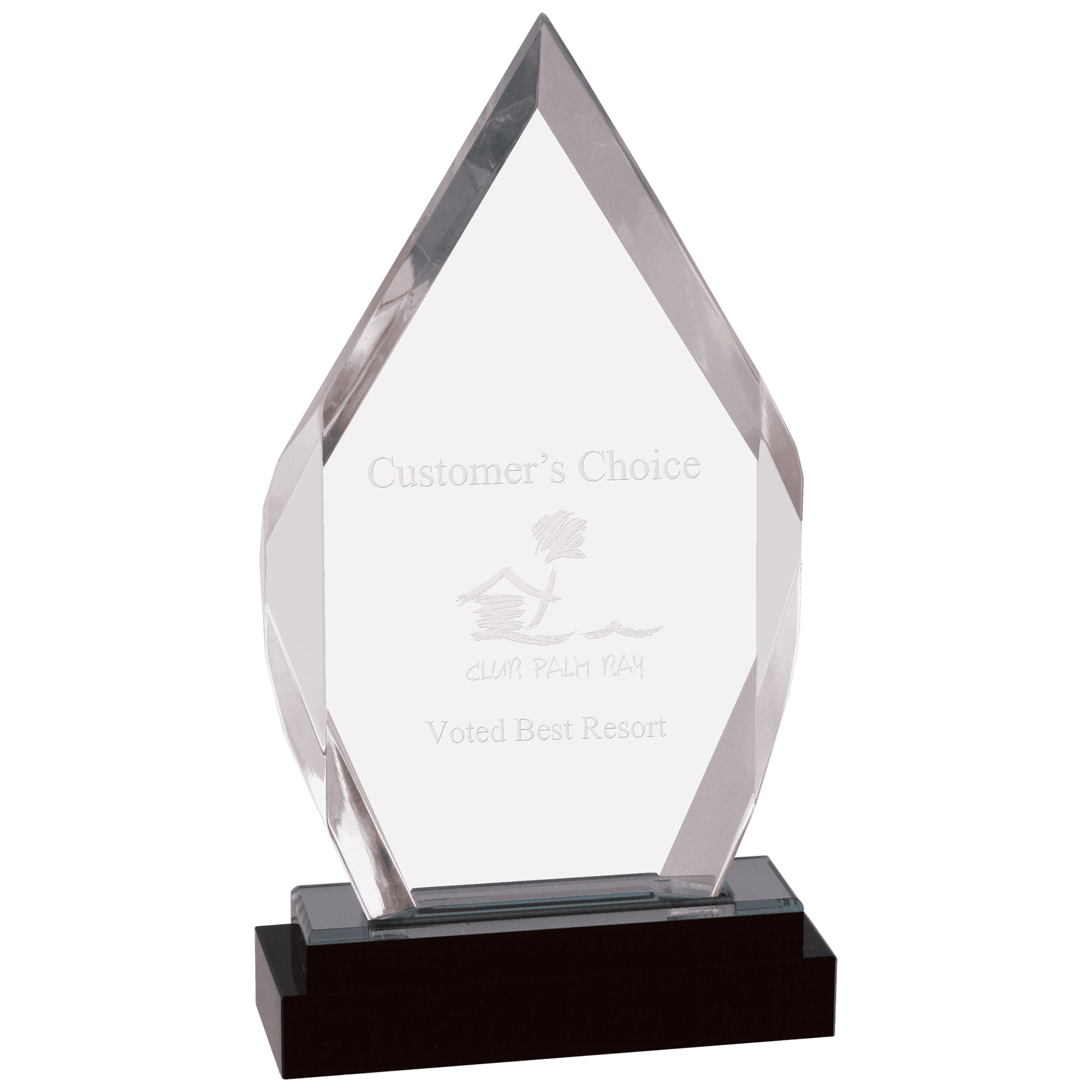 9" Fusion Diamond Impress Acrylic with Black Glass Base - Image 2