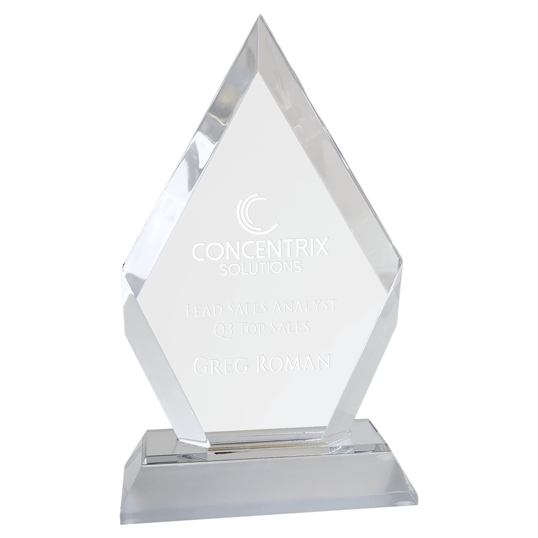 7" Frosted Base Diamond Impress Acrylic - Image 3