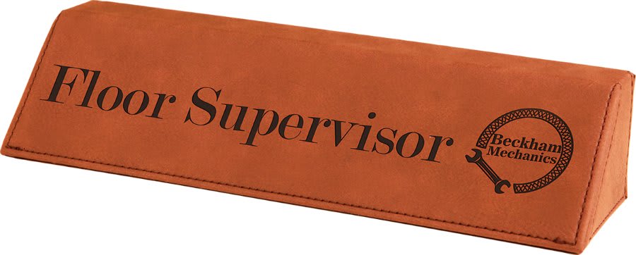 8 1/2" Laserable Leatherette Desk Wedge - Image 3