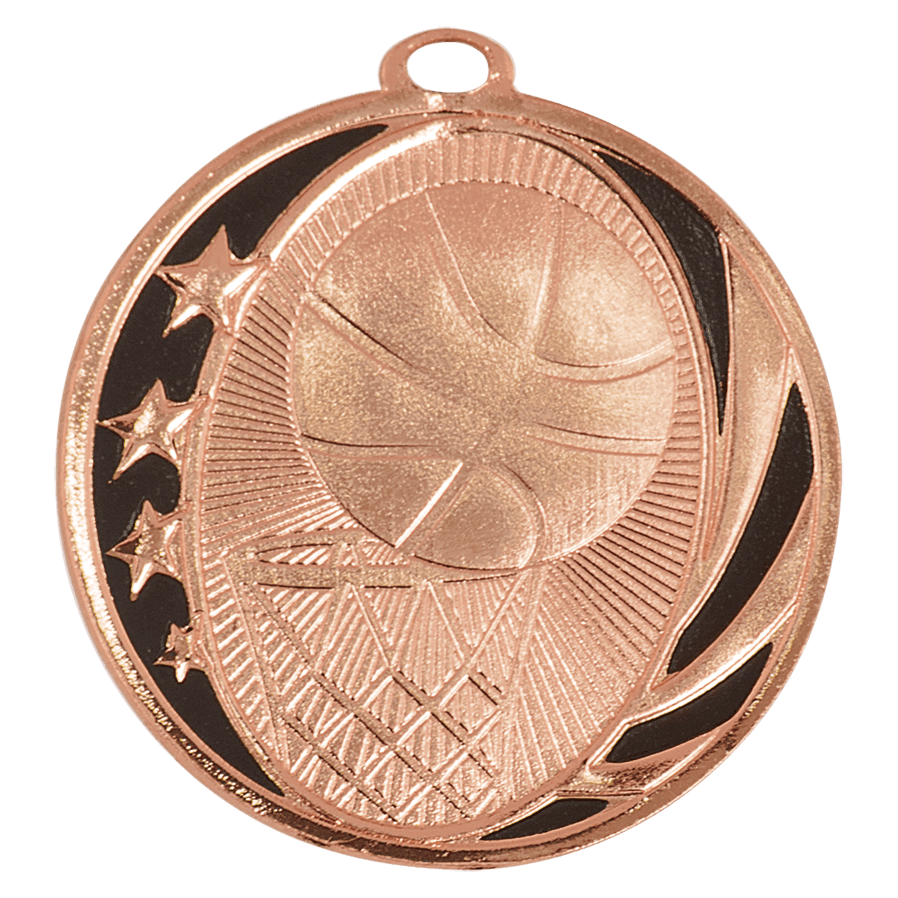 2" Basketball Laserable MidNite Star Medal - Image 3