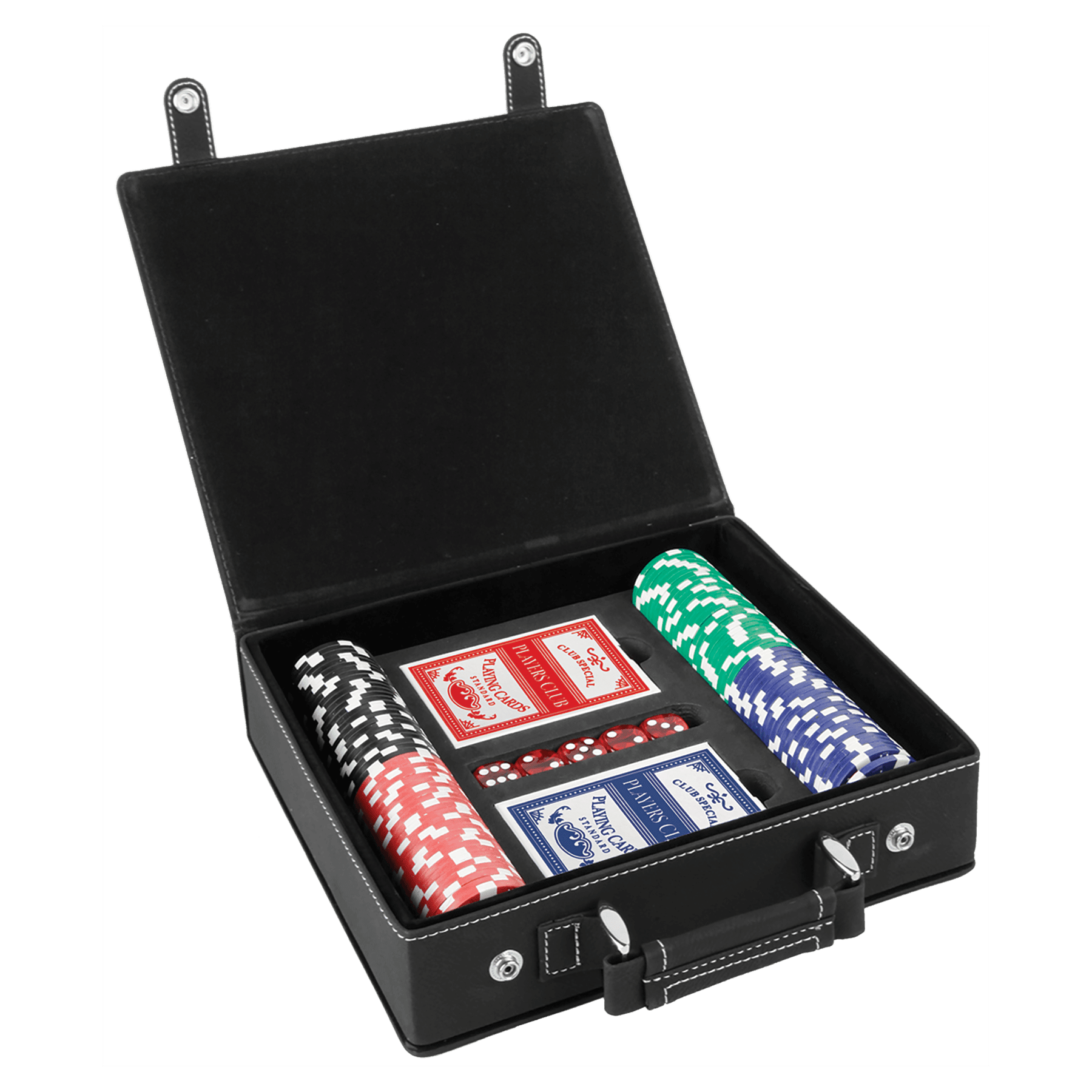 Laserable Leatherette 100 Chip Poker Set - Image 2