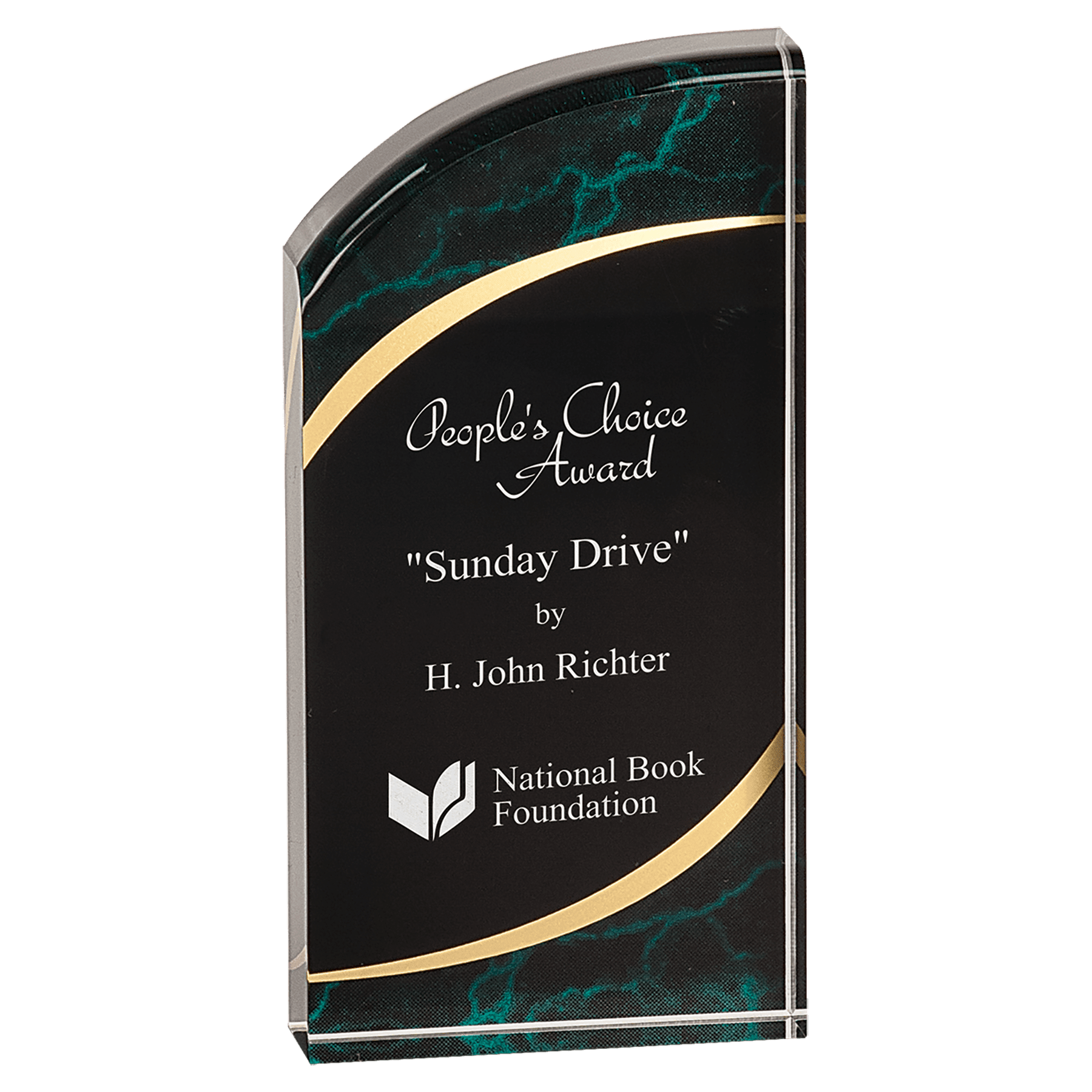 3 1/2" x 7" Marble Rounded Acrylic - Image 2