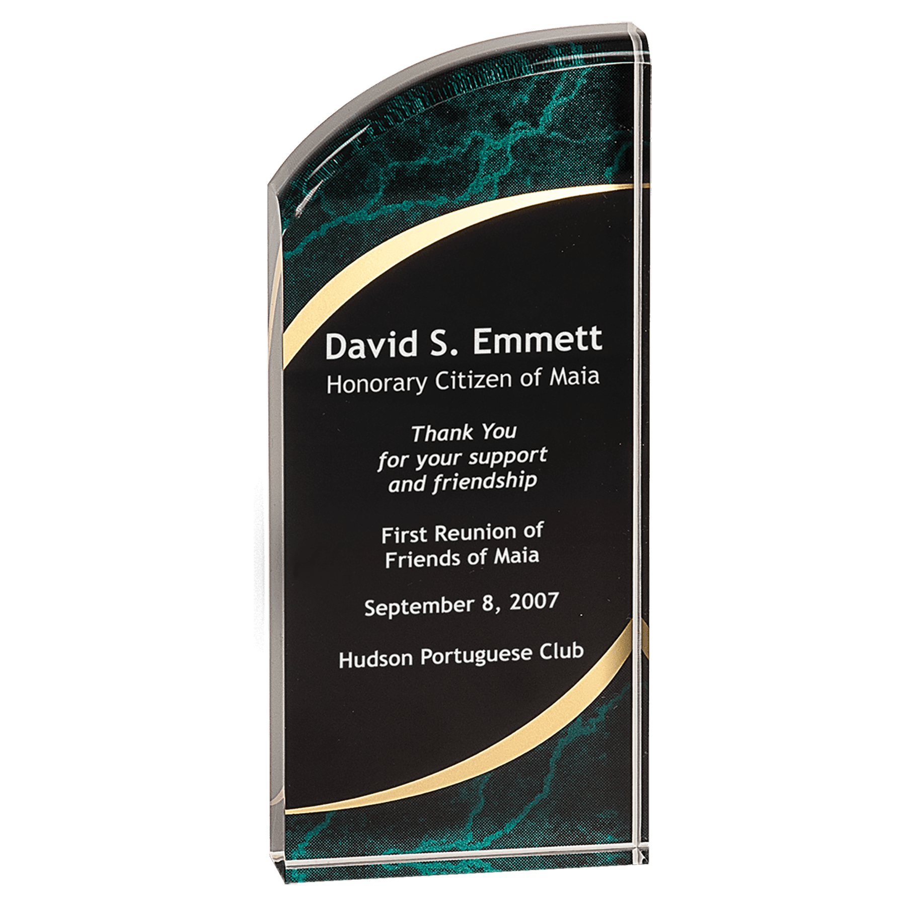 3 1/2" x 8" Marble Rounded Acrylic - Image 2