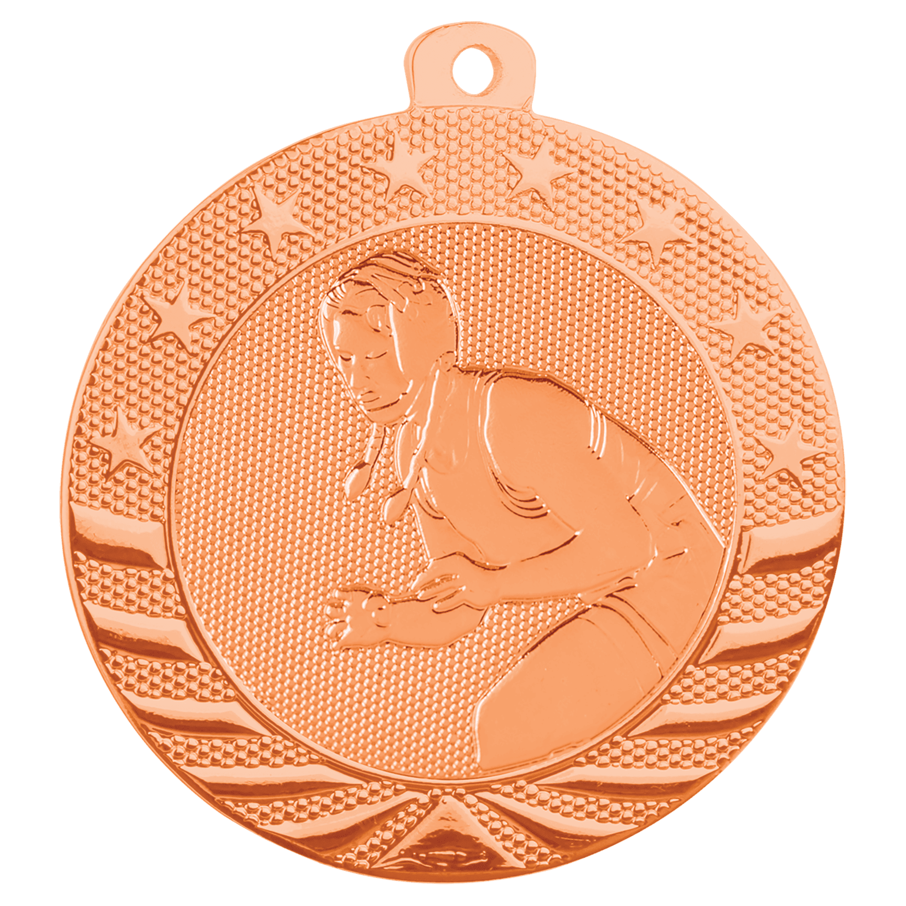 2" Female Wrestling Starbrite Medal - Image 3