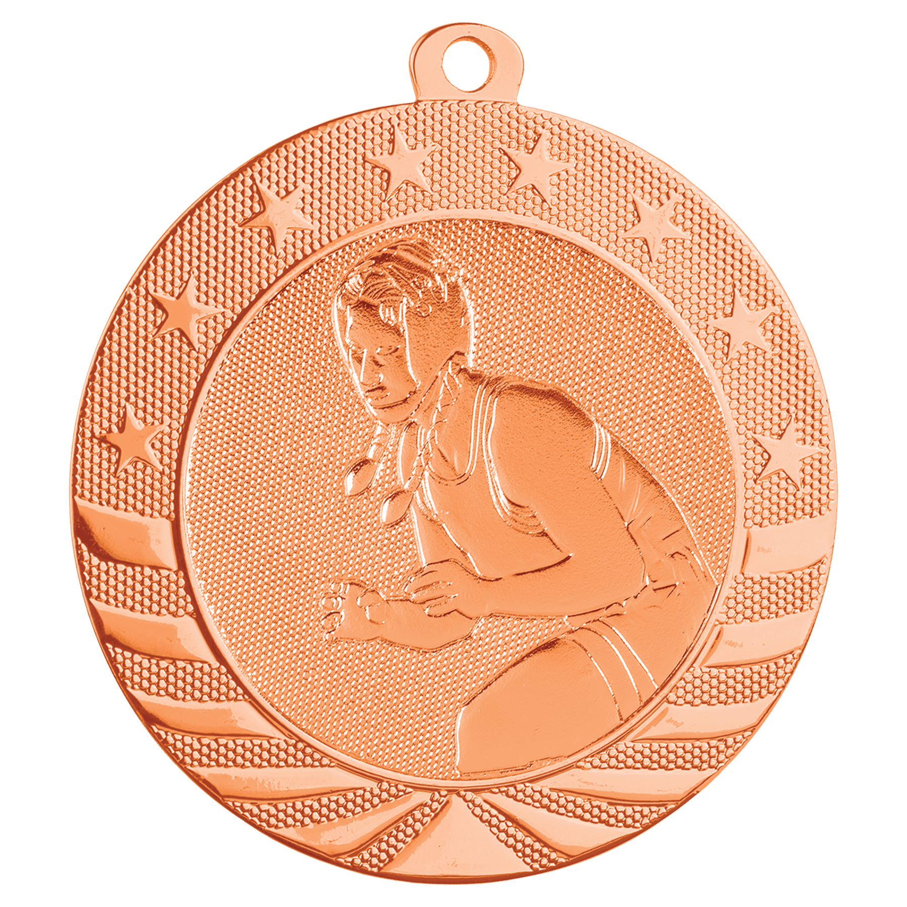 2 3/4" Female Wrestling Starbrite Medal - Image 3