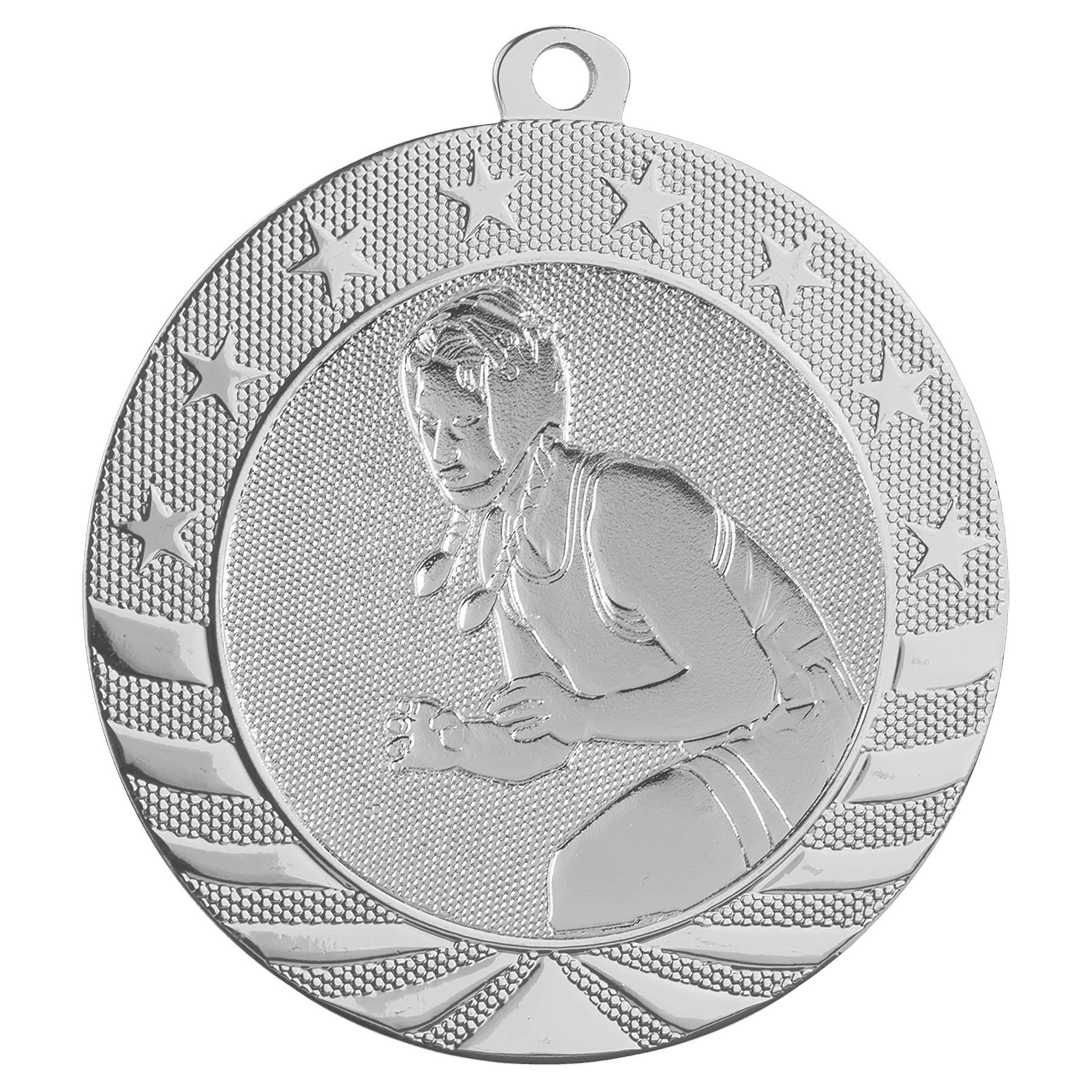 2 3/4" Female Wrestling Starbrite Medal - Image 2