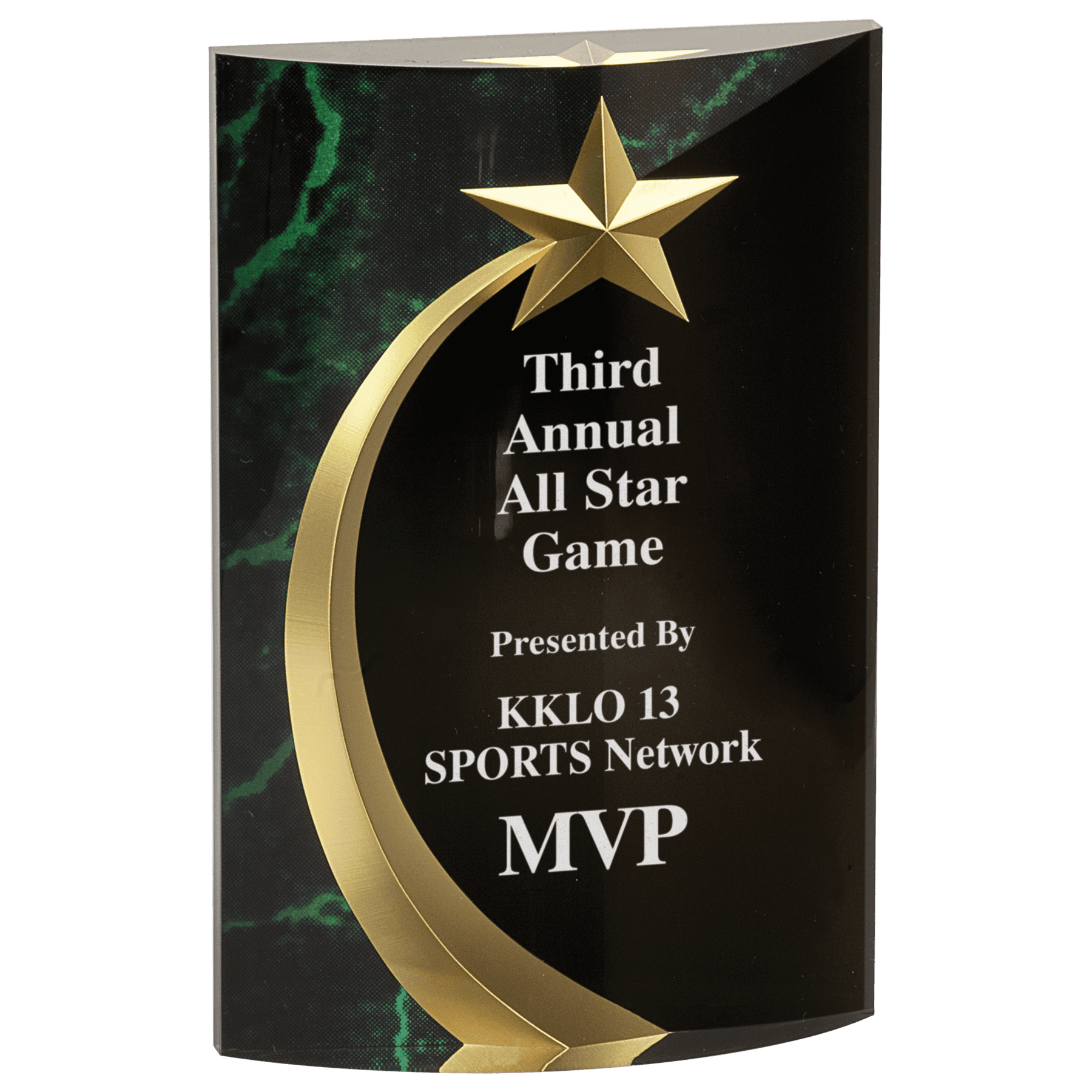 6 3/4" Marble Rounded Shooting Star Acrylic - Image 2