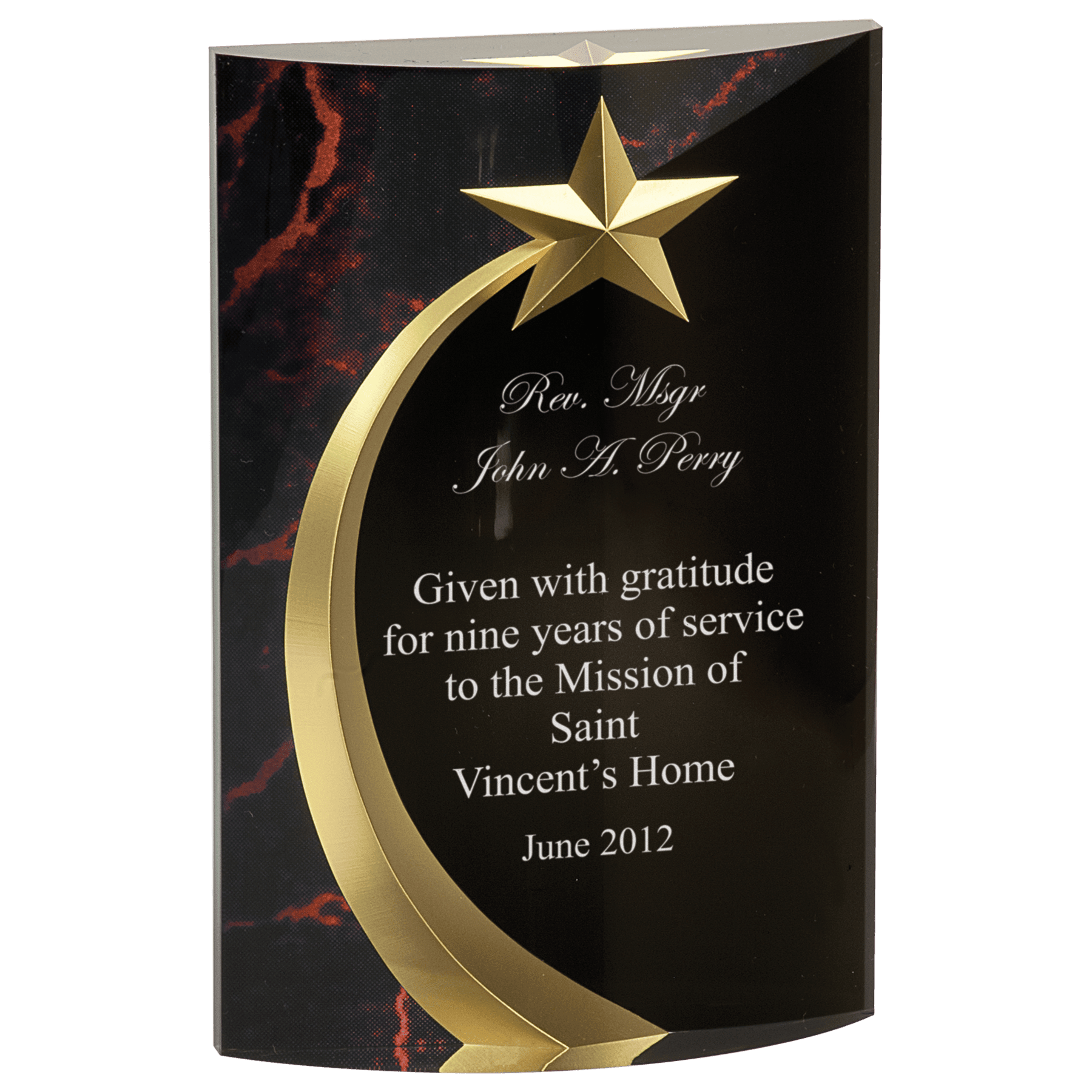 6 3/4" Marble Rounded Shooting Star Acrylic - Image 3