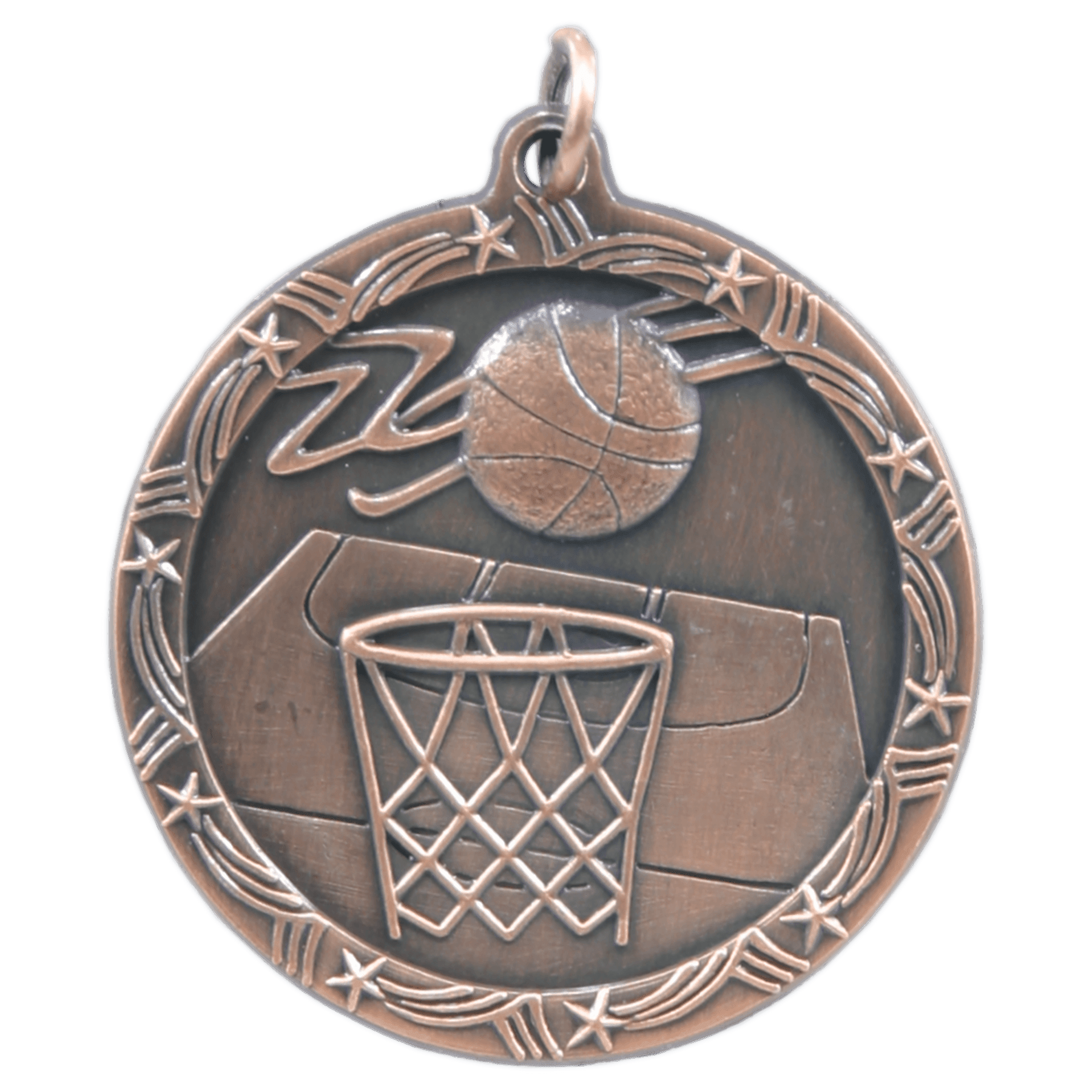 1 3/4" Basketball Shooting Star Medal - Image 3