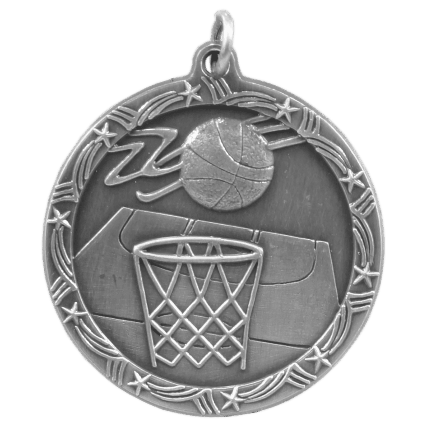 1 3/4" Basketball Shooting Star Medal - Image 2