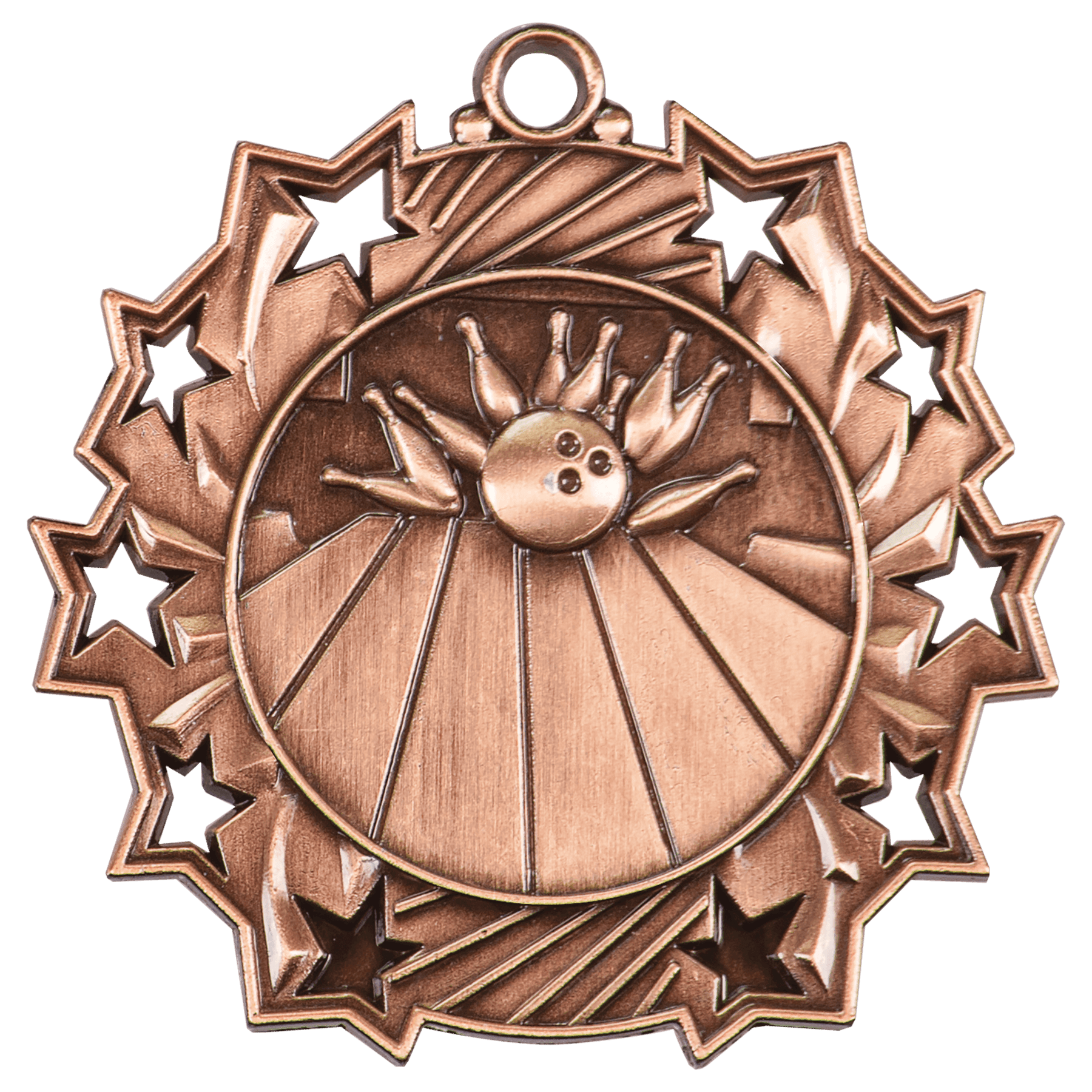 2 1/4" Bowling Ten Star Medal - Image 3