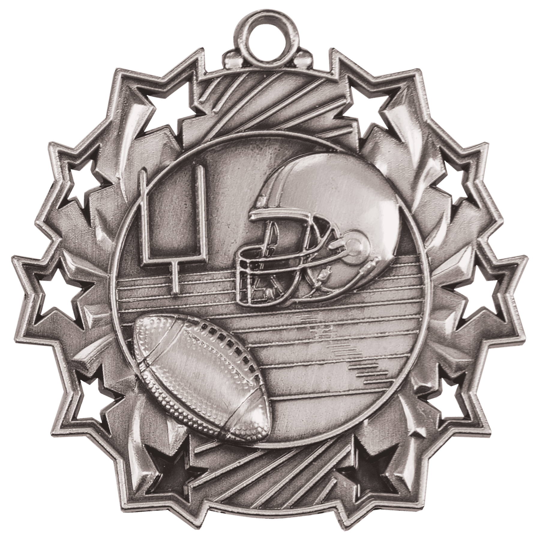 2 1/4" Football Ten Star Medal - Image 2