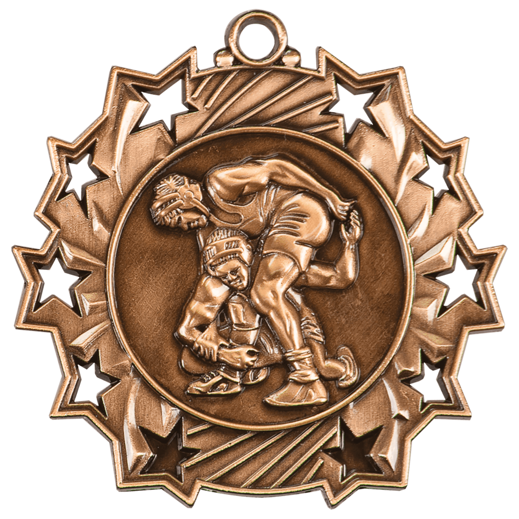 2 1/4" Wrestling Ten Star Medal - Image 3