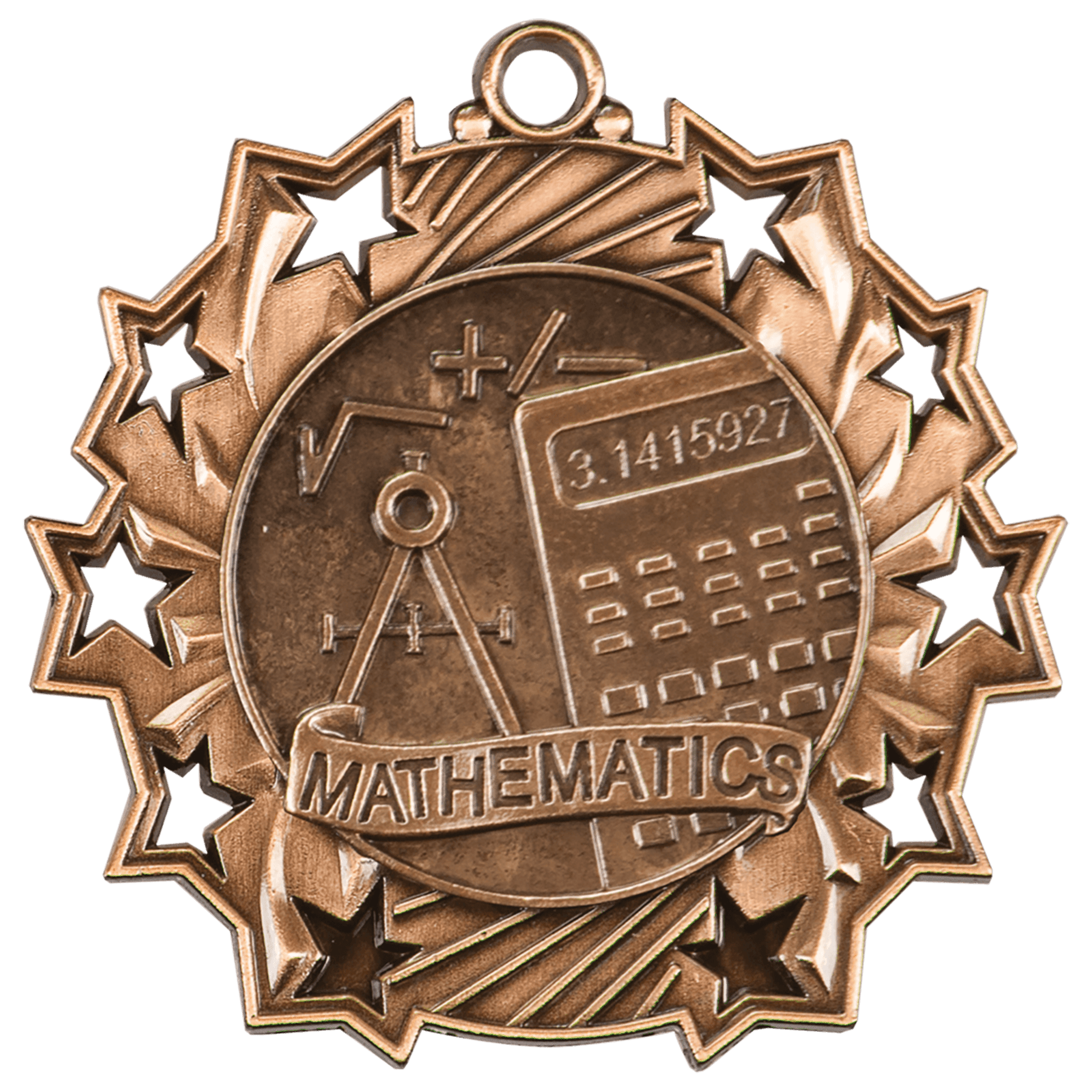2 1/4" Math Ten Star Medal - Image 3