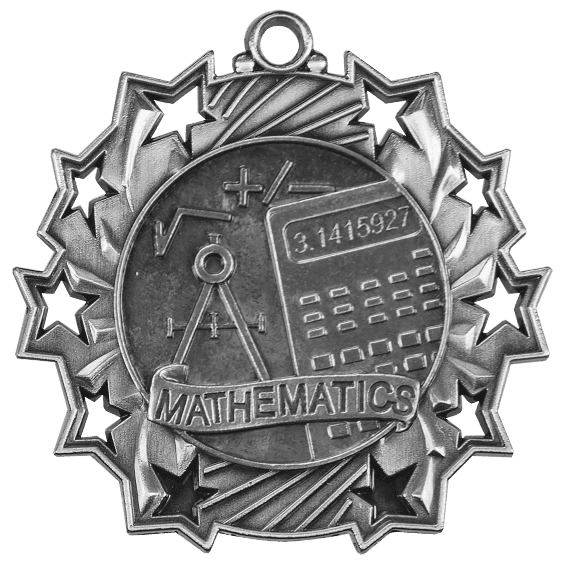 2 1/4" Math Ten Star Medal - Image 2