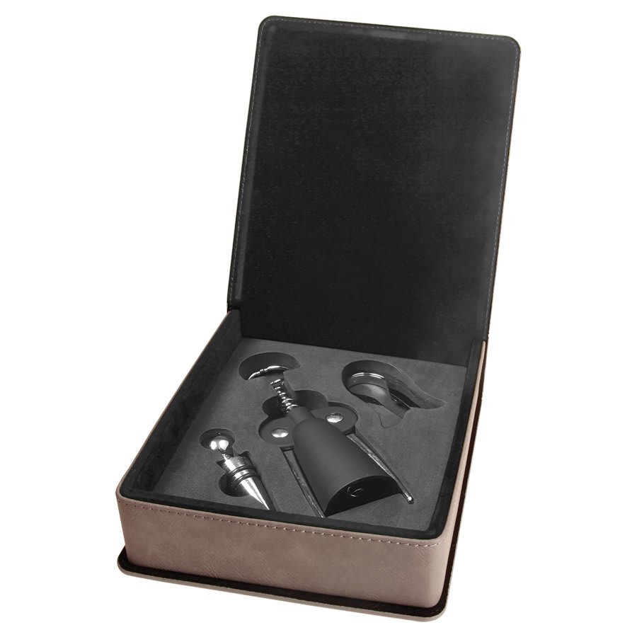 Laserable Leatherette 3-Piece Wine Tool Gift Set - Image 5